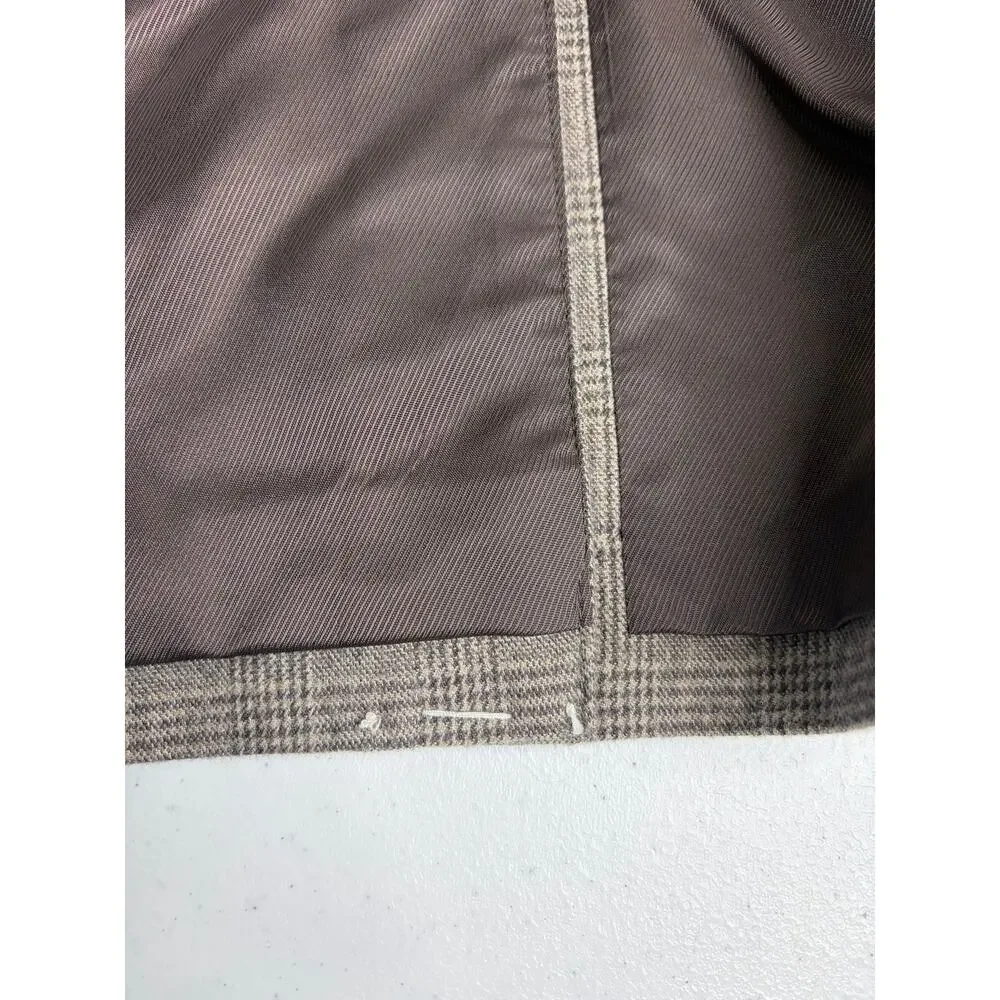 Banana Republic Emmettex Slim Fit Blazer 44R Brown Plaid Preppy Academia Career